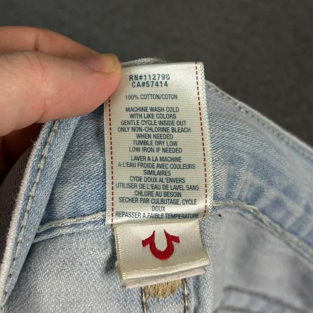 True Religion Jeans Mens 30 (Fits 31x29) Blue Geno Super T Light Wash Denim